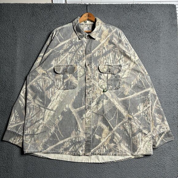 Vintage Mossy Oak Button Up Shirt Men's 3XL XXXL Hunting AOP Camo - Picture 1 of 13